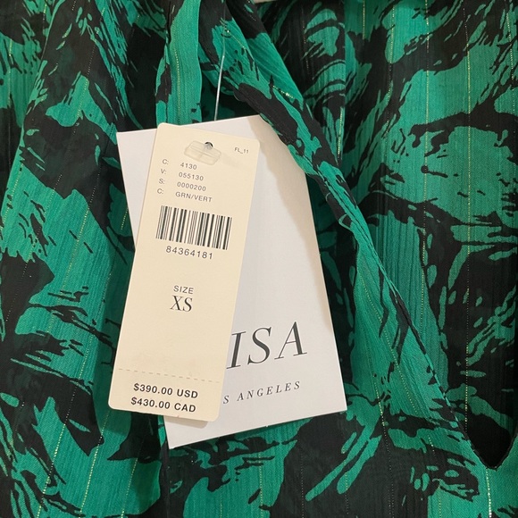 MISA Los Angeles Saffie Dress in Emerald Abstract - Picture 6 of 6